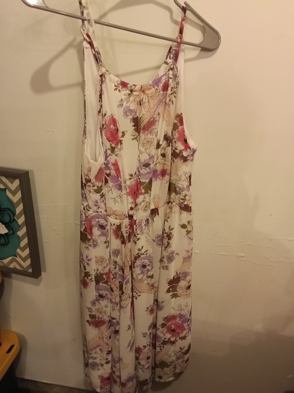 torrid Cream Floral Spaghetti-Strap Jumpsuit with Pink & Purple Blooms